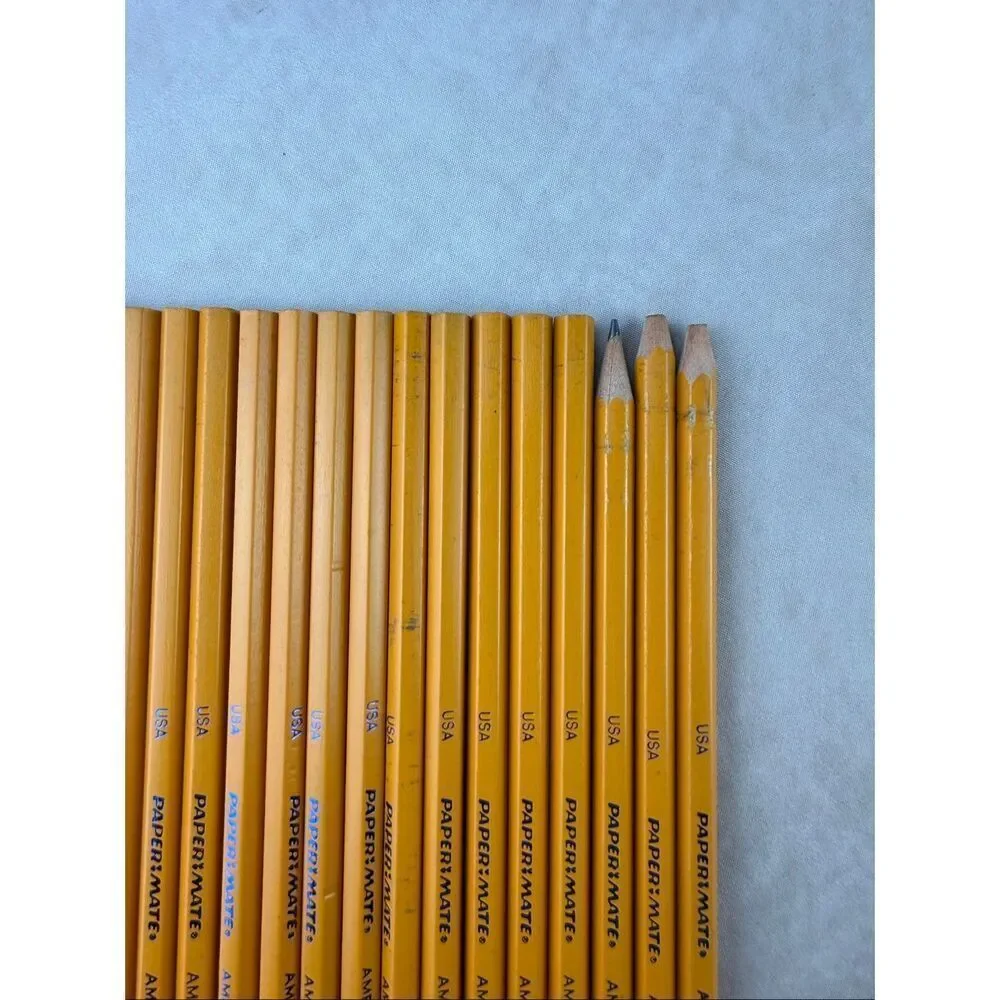 Vintage Papermate Classic Wood Pencils HB #2 USA Made Lot of 29